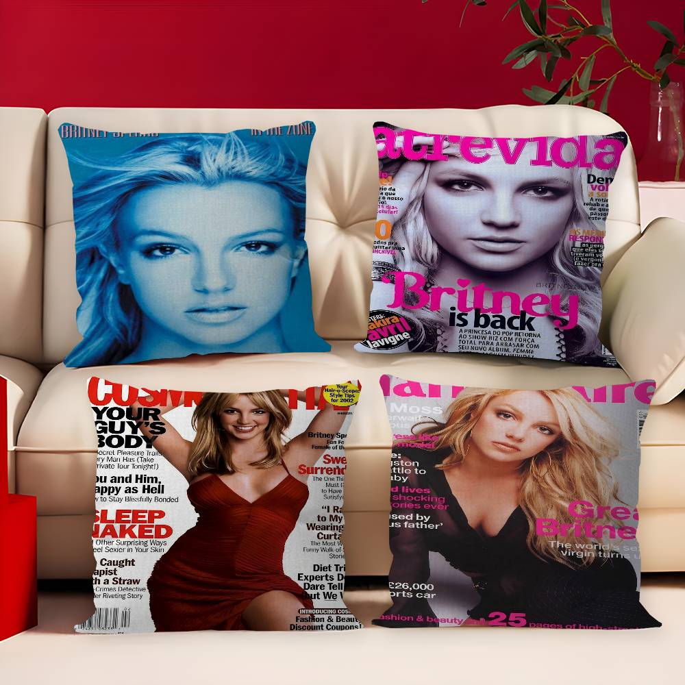 B-Britney S-Spears Office Cushion Pillowcase Car Cushion Cover45X45CM Lumbar Pillowcase Sofa Pillowcover