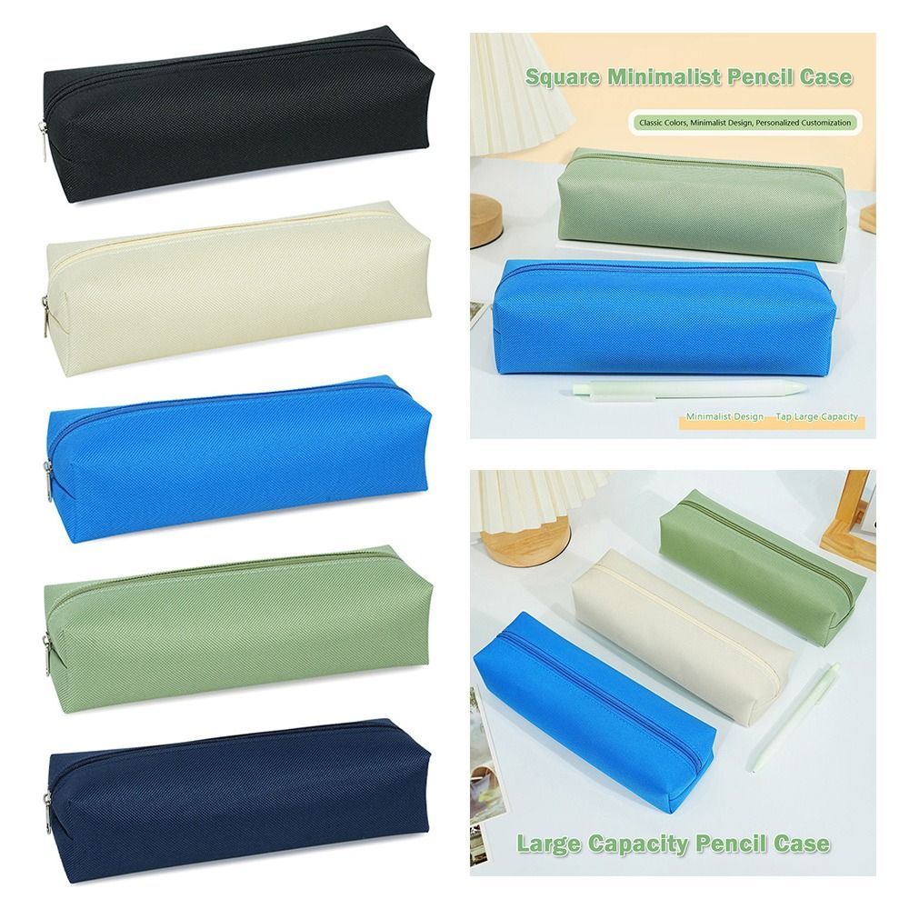 Large Capacity Pencil Case Solid Color Stationery Bag Stationery Pouch  Back To School Gift