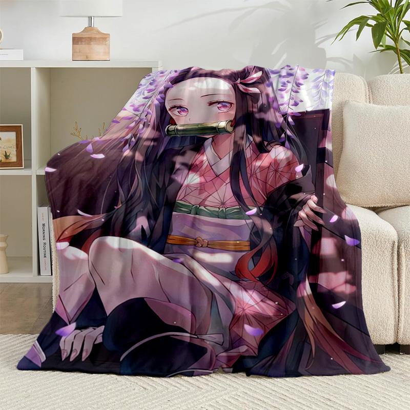 1PC Anime Samurai Warrior Battle Scene Flannel Blanket Suitable for Both Men And Women, Soft Ideal for Beds And Sofa, Birthday Or Christmas Gift