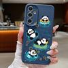 Cute Panda Print Case For Samsung S26 S25 Ultra S24 S23 S22 S21 FE A15 A35 A55 A16 A36 A56 A17 A18 A37 A57 5G Leather Texture Soft Cover