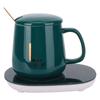 Constant Temperature Cup with Mug Warmer Thermostatic Coaster Mug and Warmer Pad CN (Green(Cup Lid