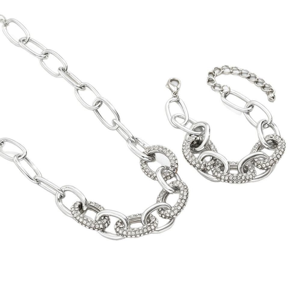 European and American New Fashion Bracelet Necklace Simple Design Versatile Temperament Micro-set Diamond Dubai Necklace Bracelet