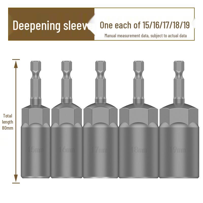 Deep Hex Long Electric Wrench and Screwdriver Bit Set, 8mm