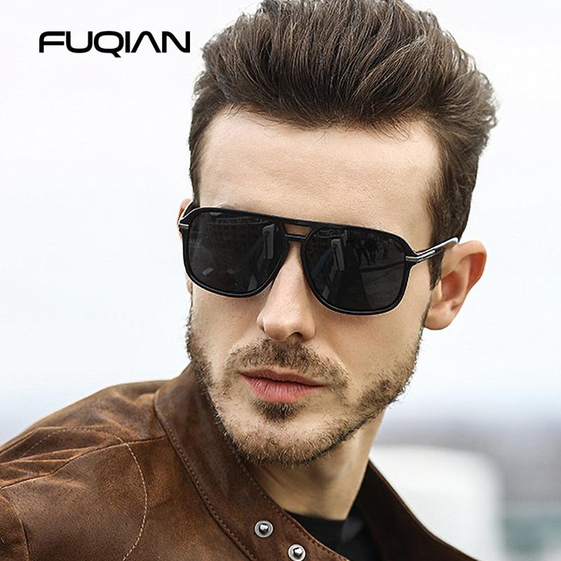 Classic Oversized Men Sunglasses UV400 Protection Big Plastic Frame Vintage Unisex Driving Shades Fashion