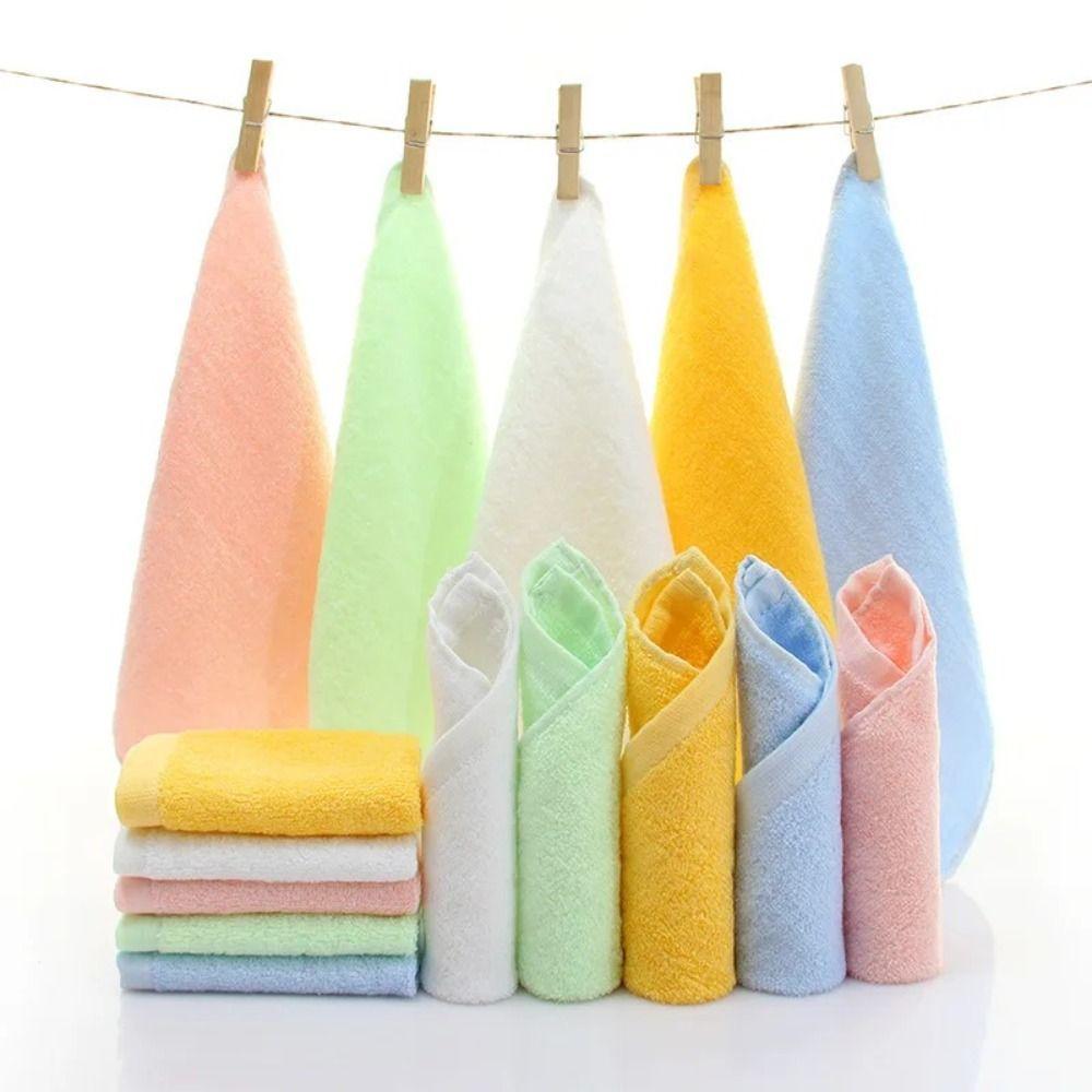 

5PCS Super Soft Baby Bath Washcloths Fiber Fabric Wash Face Towel Children Towel Feeding