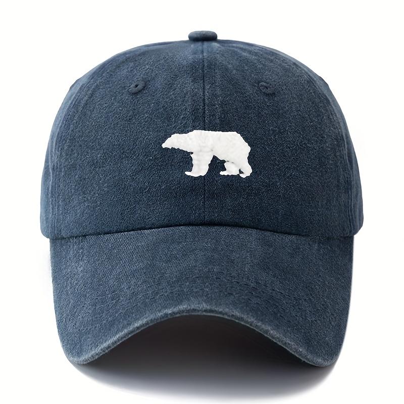 

Polar Bear Pattern Baseball Hat for Men and Women Outdoor Sunscreen, Vacation, Camping, Party, Truck Driver Hat Adjustable темно-синього кольору