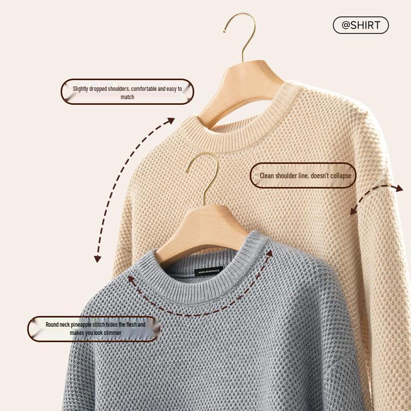 Mark Fairwhale Men's Retro Loose Fit Textured Knit Sweater