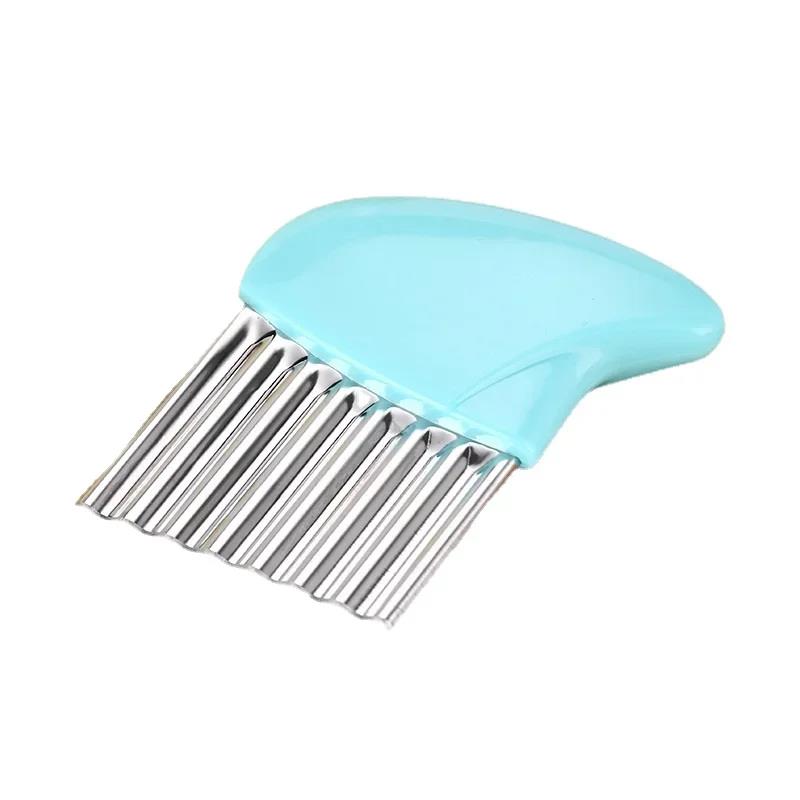 Stainless Steel Wavy Potato Cutter Crinkle French Fry Slicer Vegetable Chopper Wave Cutting for Potato Chips Carrot 3