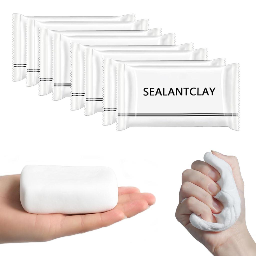 8 Pcs White Sealant Mastic Waterproof Duct Seal Repair Sealing Clay, Quick-Drying Duct Seal Putty for Wall Hole, Pipe Connection Holes Sealant Clay