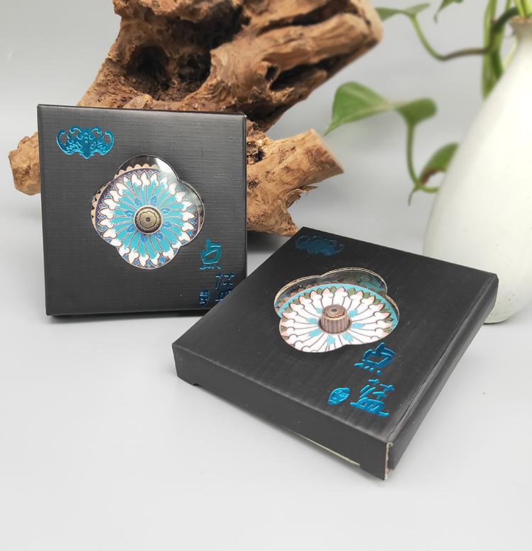 Ying Xiang Yuan Cloisonné Hand-painted Lotus Incense Holder - Creative Home Ornament for Agarwood & Sandalwood Sticks