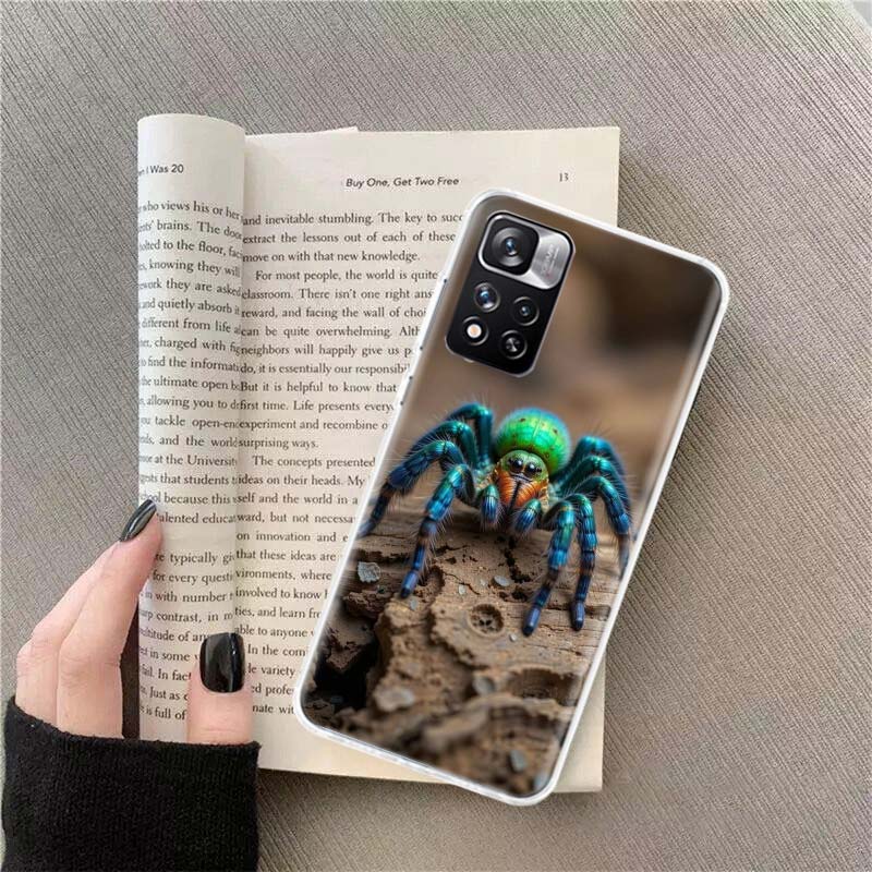 Spiders on the Spider Web Phone Case For Redmi Note 13 12 Pro Plus 14 15 Pro 5G 11 11T 11E 11S 10 Pro 10S 9 9S Cover Cell Clear