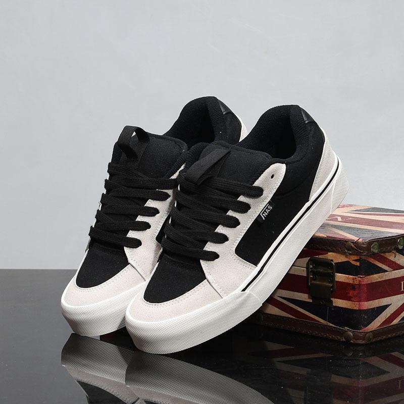 Pantofi de pânză neagră pentru bărbați, pantofi casual retro de antrenament moral de primăvară și toamnă, pantofi de bord pentru cuplu, respirabili, sport pentru studenți, dezodorizanți, pantofi la modă 0001