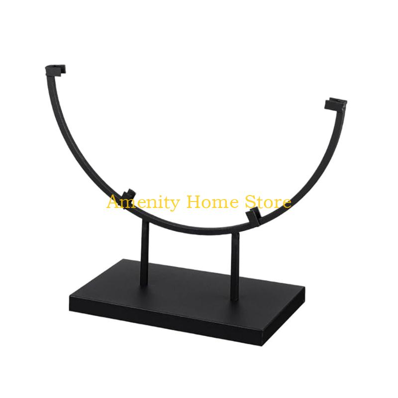 

F26C Multipurpose Iron Holder for Displaying Round Plate Photo Picture Frame Stained Glass Art Stand Base Easy Installation