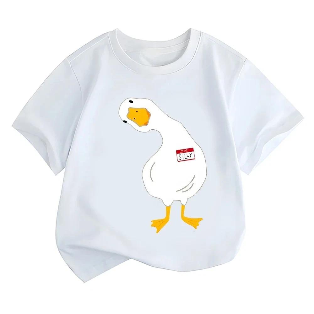 Little Duck Baby Graphic Print Girls Boys Tshirt Cotton Casual Kids Clothes Tops Tee Summer Cute Cartoon Short Sleeve Shirts