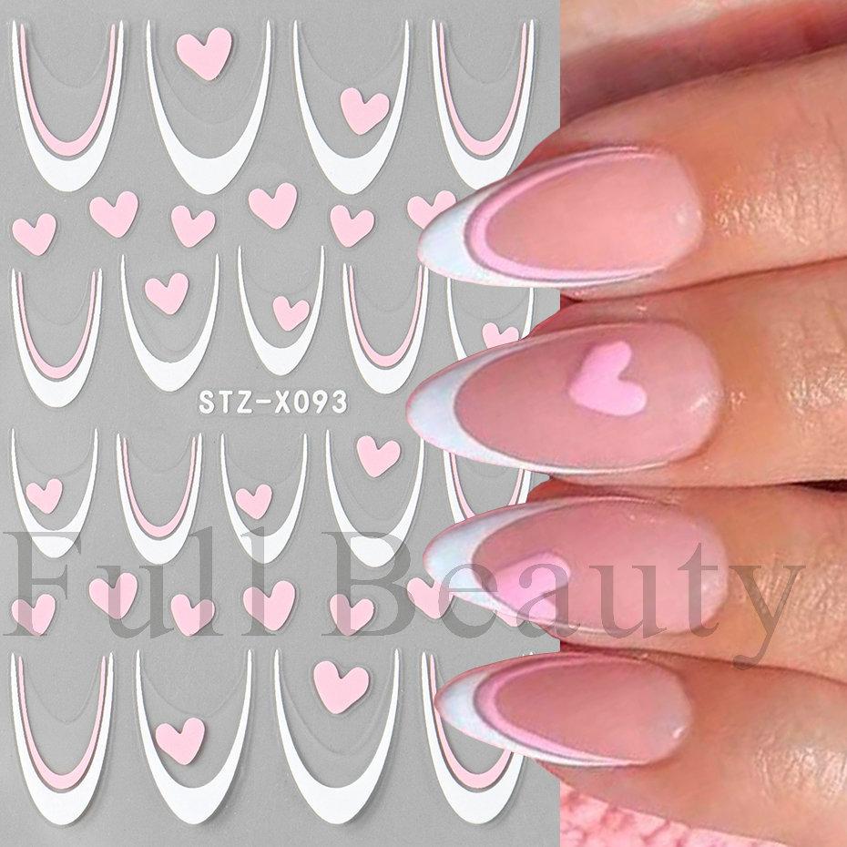 Nail Art Stickers Valentine's Day Romantic Mini Love Hollow Love French Love Adhesive Nail Stickers