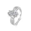 Women's Zircon Inlaid Engagement Ring - Exclusive, Fashionable, and Creative Design