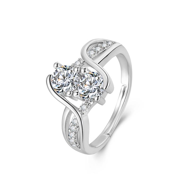 Women s Zircon Inlaid Engagement Ring - Exclusive, Fashionable, and Creative Design Adjustable