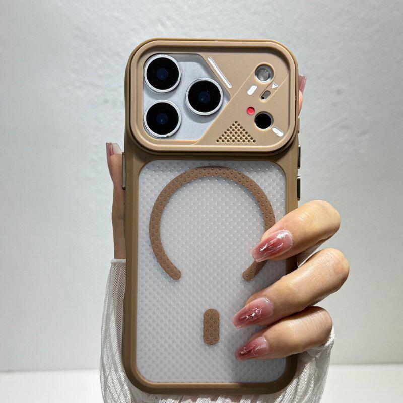 

Mecha-Style Magnetic Mesh iPhone Cooling Case: Compatible with iPhone 13, 14, 15 Pro Max & 16 iPhone 15 Pro Max