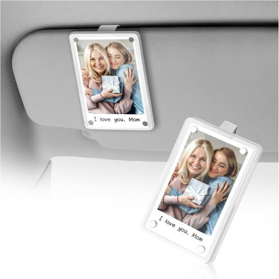 

1 Set Car Picture Holder with Sun Visor Clips for Cars Kit,3 in Acrylic Car Visor Photo Clip Shows The Memorial,Personalized Cars Photo Holder as Style A