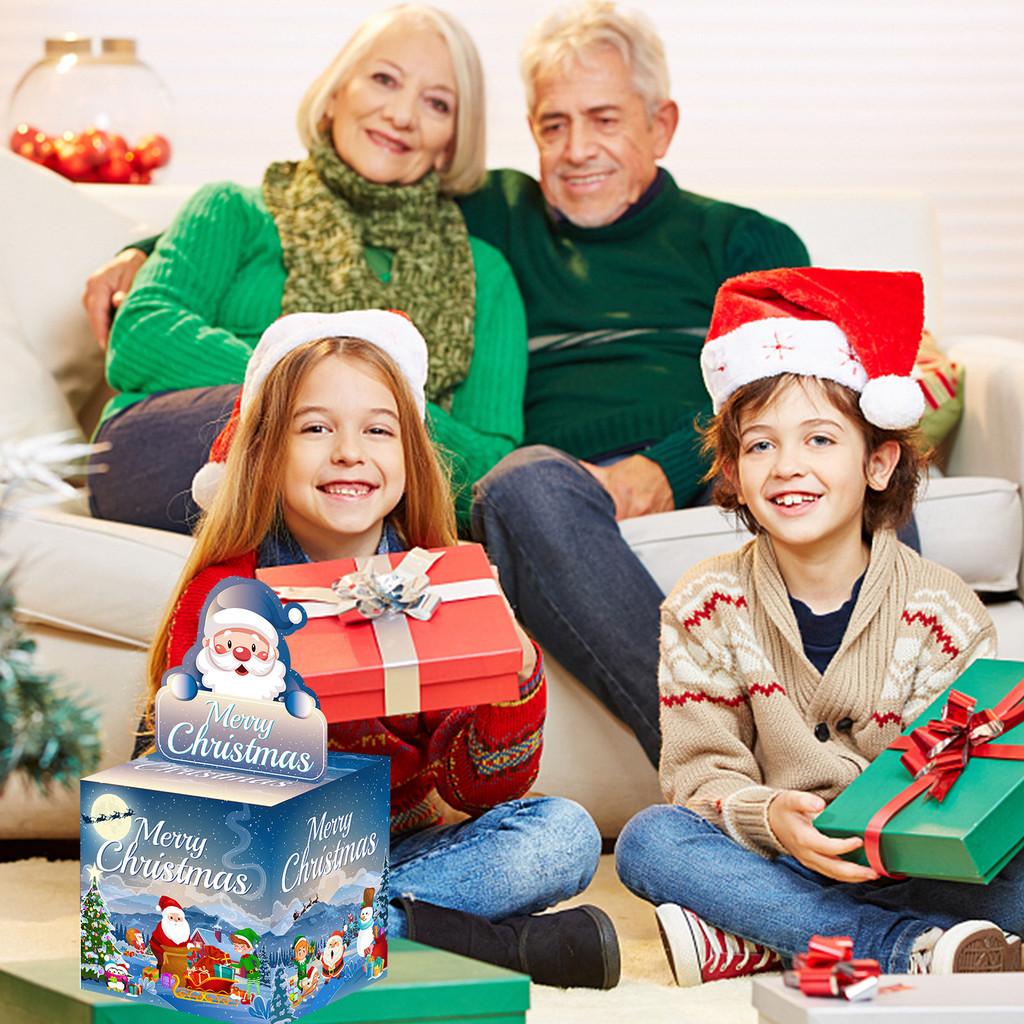 Christmas Claus Santa Party Props Gift Box With Paper Material Decor Events