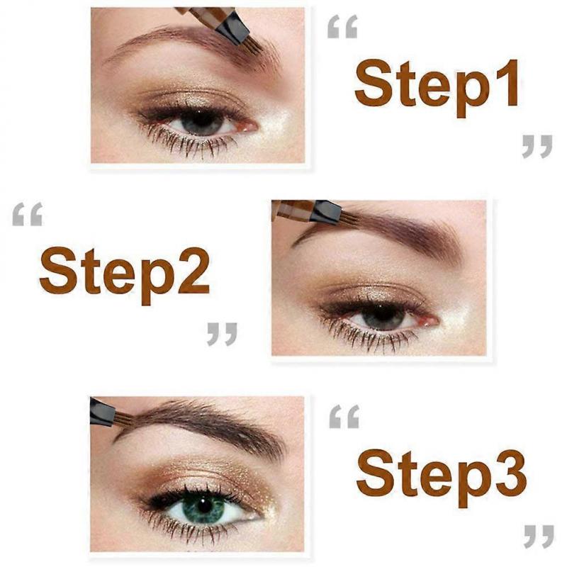 3 Pack Microblading Eyebrow Pencil with 4 Split Tips, Waterproof and Long Lasting Eyebrow Pencil