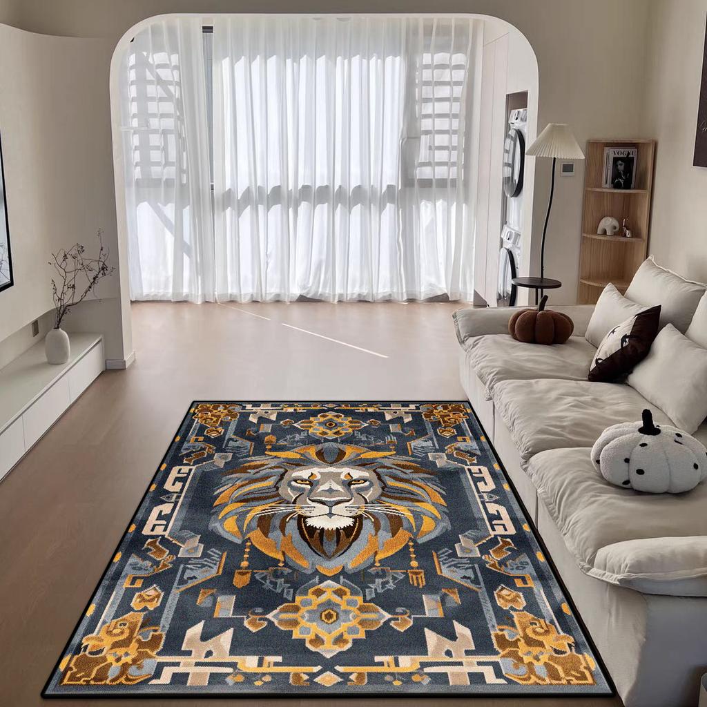 Bohemian Style Decorative Rug for Living Room Big Size Antiskid Room Decor Carpet Soft Easy Cleaning Bedroom Bedside Mat Flannel
