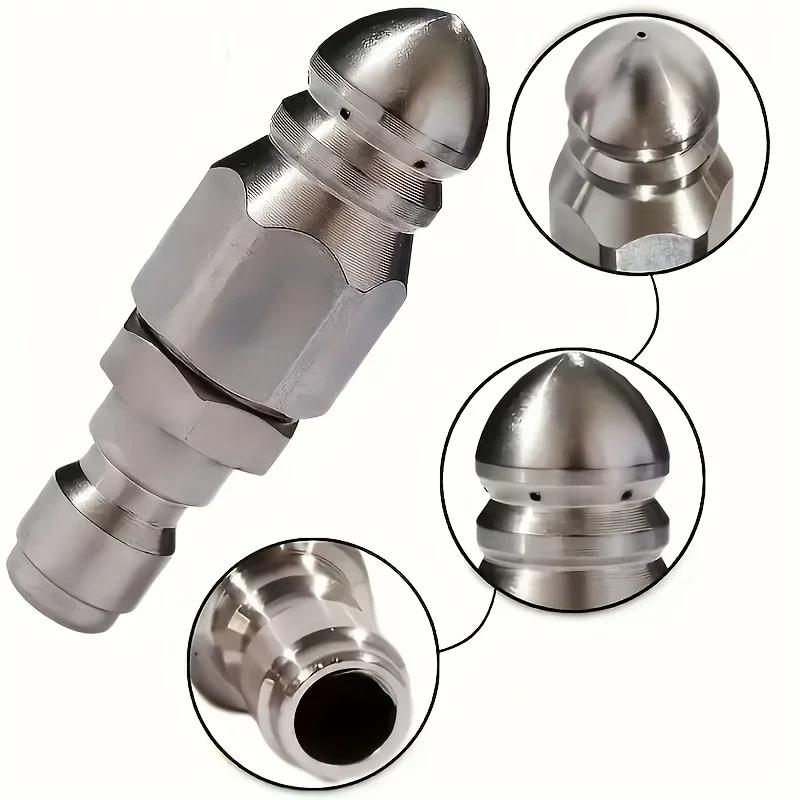 5000 PSI High Pressure Sewer Nozzle - 1/4'' Quick Connect Multi-Port Spray High Pressure Jet Tool