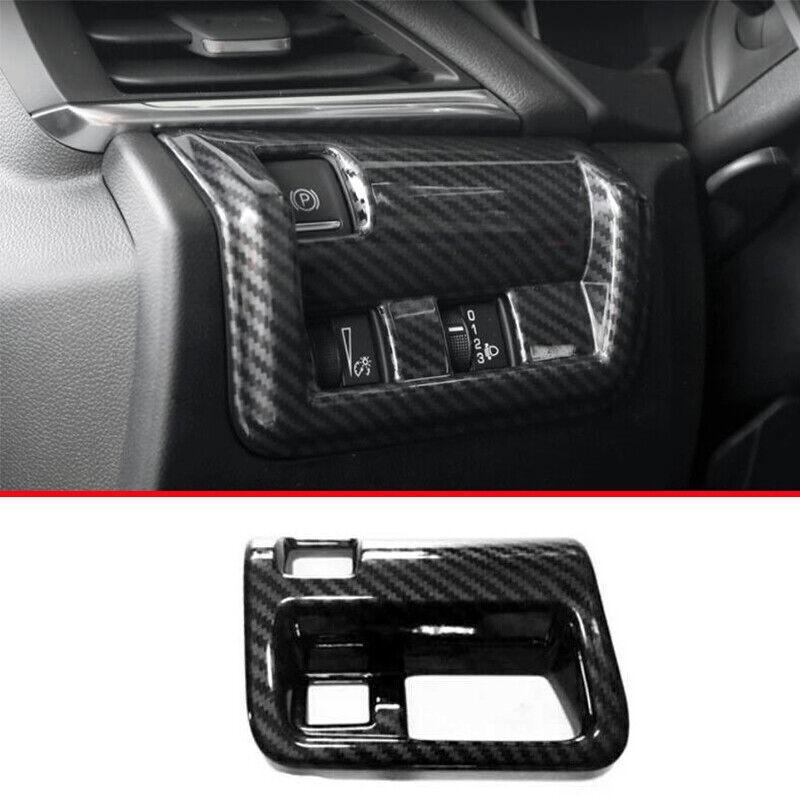 For Cadillac CT5 2020-2024 Carbon Fiber Headlight Switch Button frame Cover Trim
