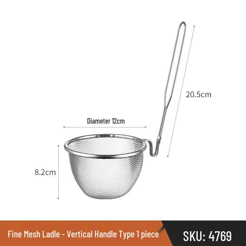 Large Japanese Stainless Steel Mesh Colander Spoon for Noodles, Dumplings, and Hot Pot