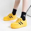 Warrior Women's Thick Sole Retro Leather Casual Sneakers Sports Shoes