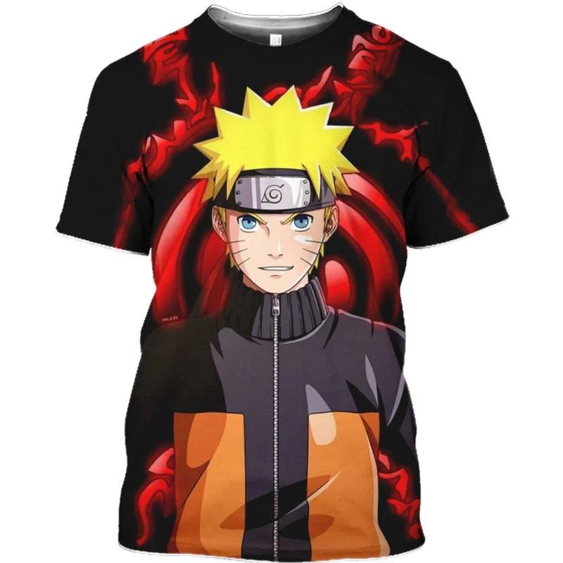 Naruto Shippuden Men's T-shirt Sasuke Boy Girl T-shirt 3D Print Akatsuki Short Sleeve MINISO Men's T-shirt Kakashi Mens Clothing