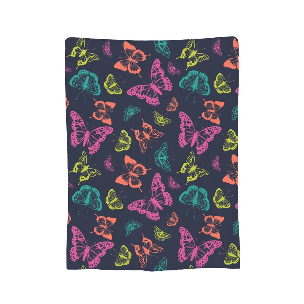 Colorful Butterfly Pattern Blankets Fleece  Winter  Breathable Warm Throw Blankets for Home Bedroom Bedding Throws