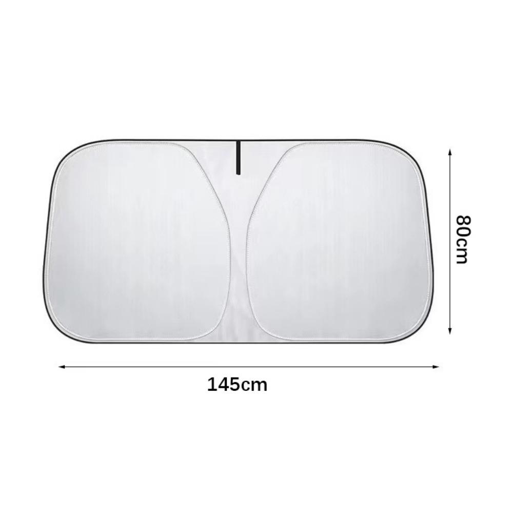 Titanium Silver Windshield Visor Cover with Storage Bag Car Front Window Sunshade  Parking