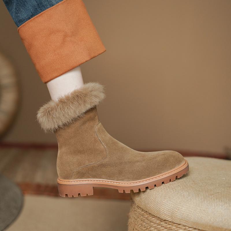 2024 Newest Genuine Leather Women Boots Winter High Quality Thick Heels Casual Working Shoes Woman Ankle Boots Shoes for Women