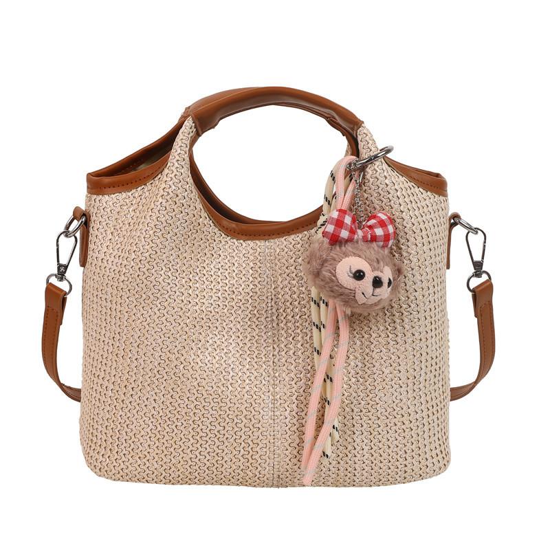 

Woven bag women s spring and summer new tote armpit bag straw woven niche simple large-capacity shoulder bag One size коричневый