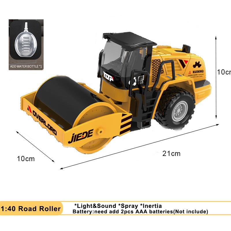 

1:40 Engineering Truck Model Bulldozer Forklift Timber Grab Road Roller Play Spray Construction Inertia Collection Toys For Kids