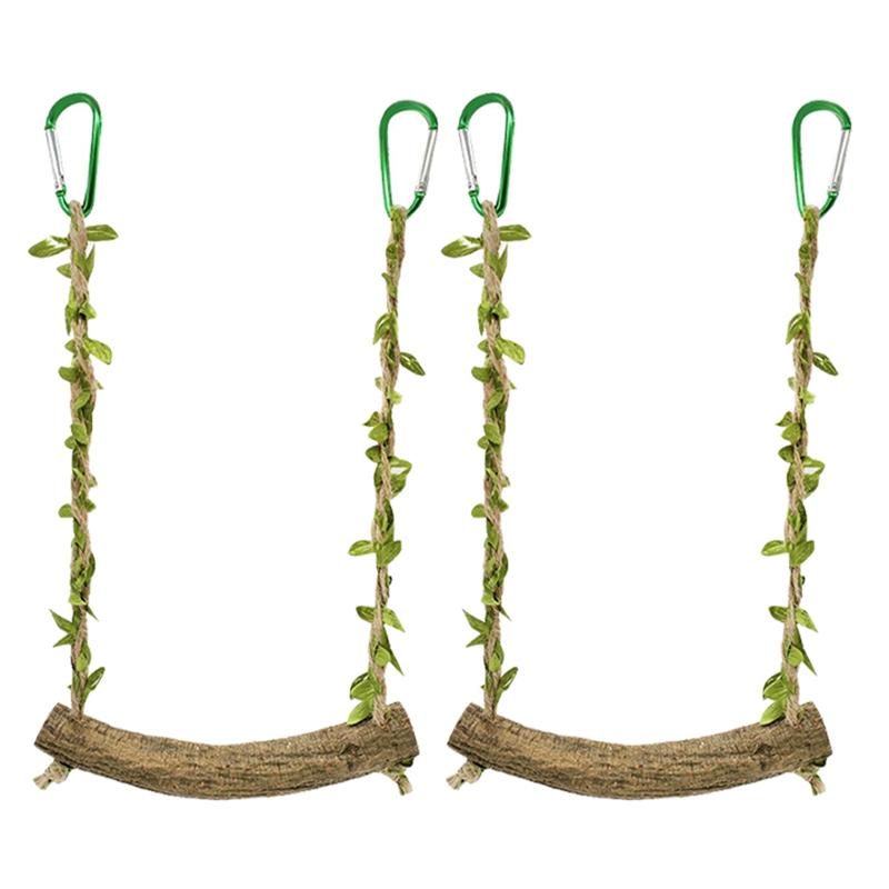 

AEE4-Bird Cage Landscaping Parrot Swing Bird Climbing Interactive Ladder Anti-Bite Claw Grinding Solid Wood Chewing Ring