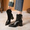 2025 Autumn/Winter Retro Pointed Toe Ankle Boots - Fashionable Martin Boots for a Cool, Versatile, Petite Slim Look