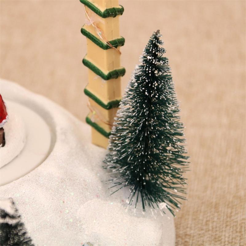 Ecological Friendly Resin Rotating Music Box Christmas Decors with Builts In Music Player and Ambients Lighting Systems