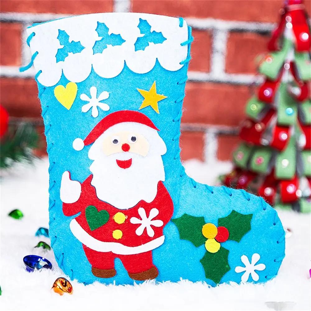 Holiday Activity Children Art Christmas Gifts Handcraft DIY EVA Christmas Socks Handmade Christmas Decoration