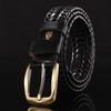3.5cm Width Woven Leather Belts Adjustable Braided Waist Belt Soft Weave Belt Men  Male