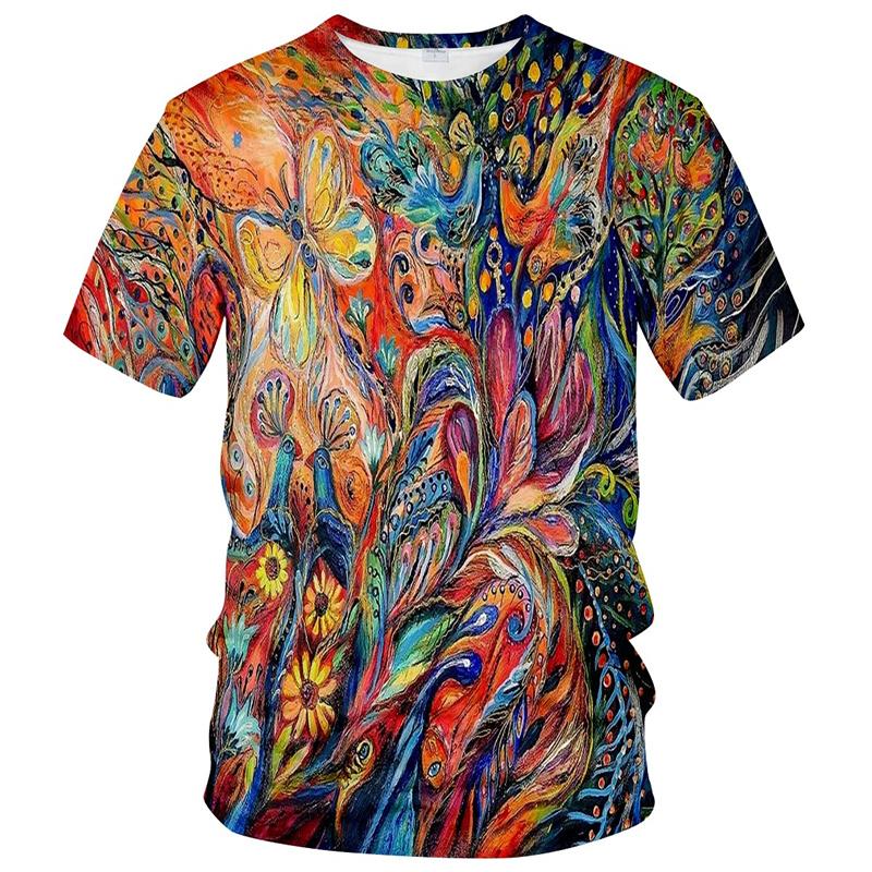 Abstract Phoenix Graphic T Shirt for Men 3D Printed Colorful Streetwear T-shirt y2k Tops Womens