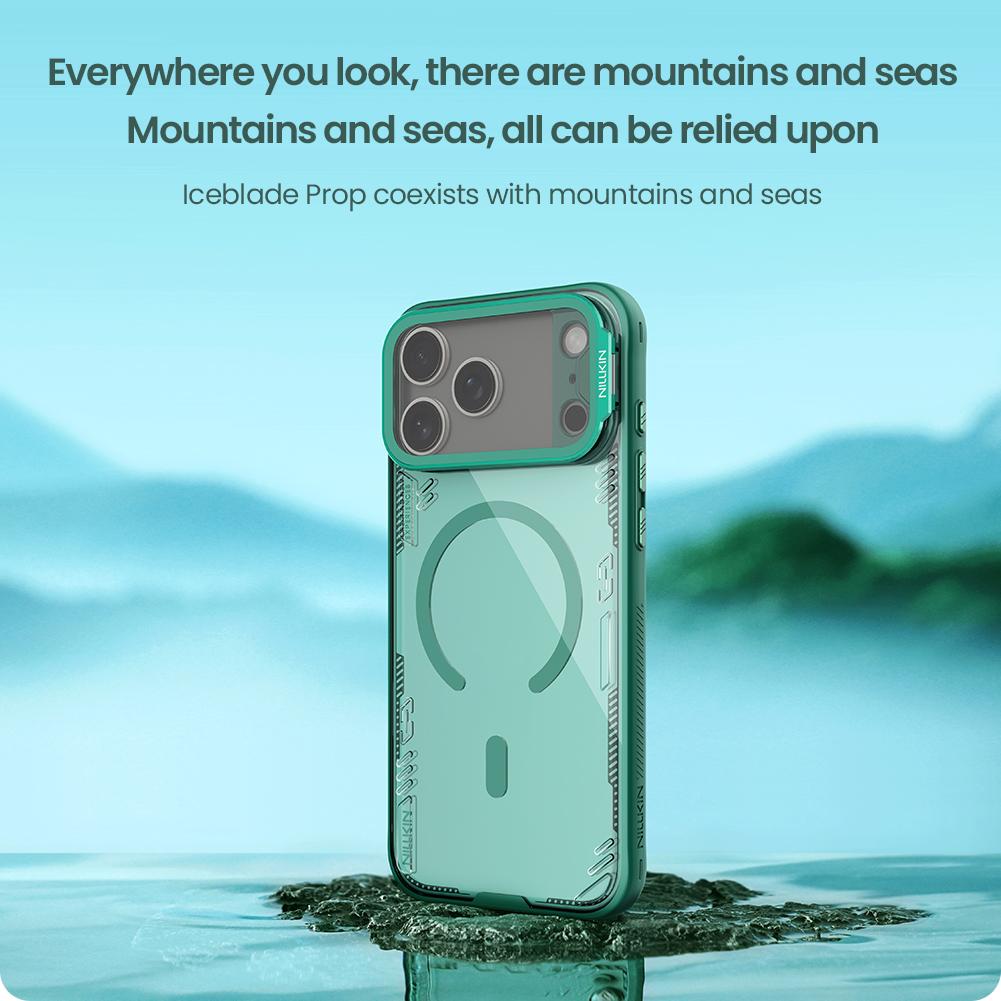 NILLKIN For iPhone 17 Pro Max Phone Cases UV Resistant TPU+PC Hard Back Cover New Metal Camera Stadn Magnetic Case