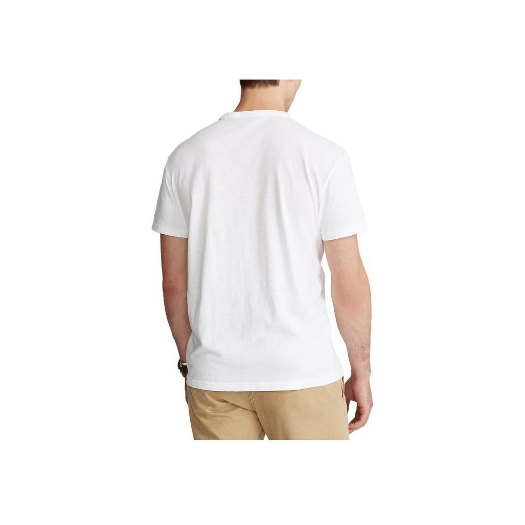 T-shirt da uomo Polo Ralph Lauren con logo, girocollo, vestibilità slim, manica corta, colore bianco, MNPOTSH1N820875-100