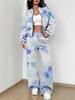 Simple Graffiti New Autumn And Winter New European And American Women'S Clothing Flower Printing Suit Women