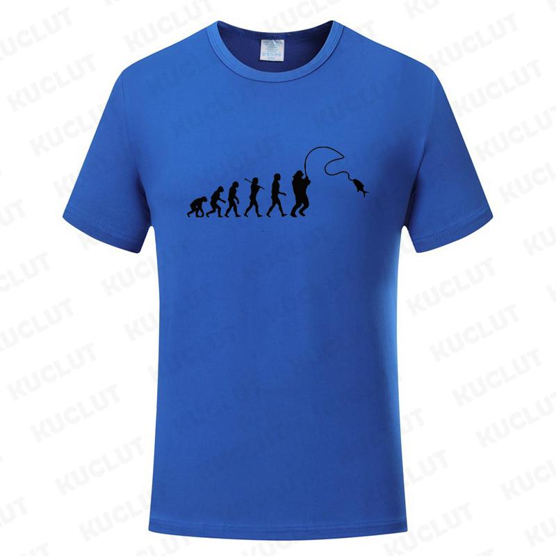Fishing Evolution Printed TShirt Funny Fishing Lover Mens Short Sleeve Loose Oversized Tees Fashion Street Clothing Summer Tops S