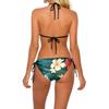 Two Piece Bikini Set Women Halter Neck Tie Side Bottoms Tropical Leaf Print Swimwear Summer Beachwear