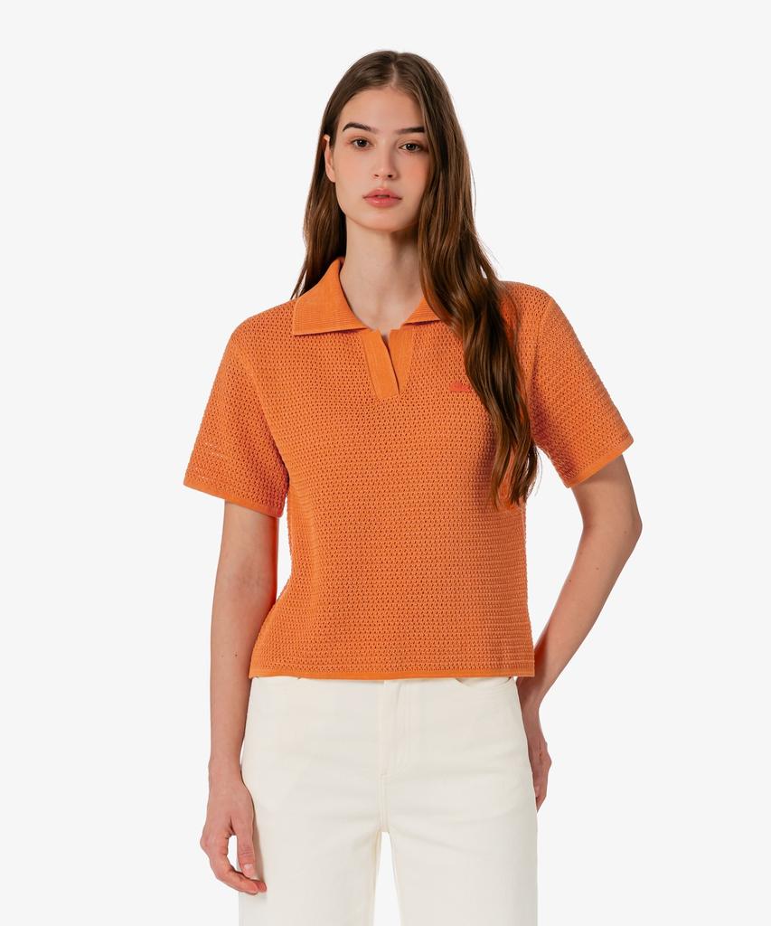 LACOSTE Women'S Crochet Sweater Polo Shirt Pf615E-56G Iy0