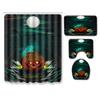 Halloween Shower Curtain Floor Mat Combination Four-Piece Set Bathroom Toilet Carpet Shower Room Foot Mat