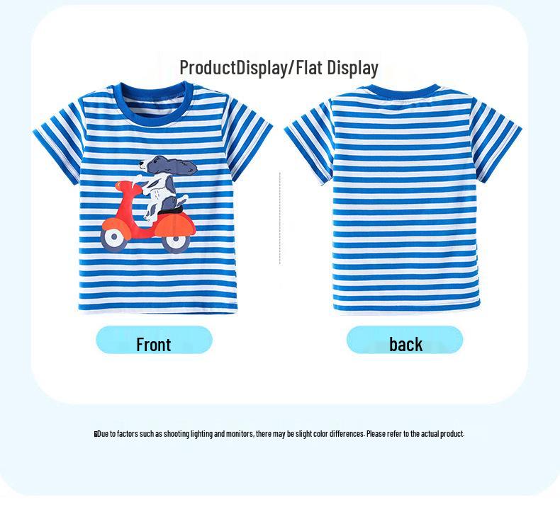 2026 Boys' Cartoon Print Round Neck Short Sleeve T-shirt – European American Style